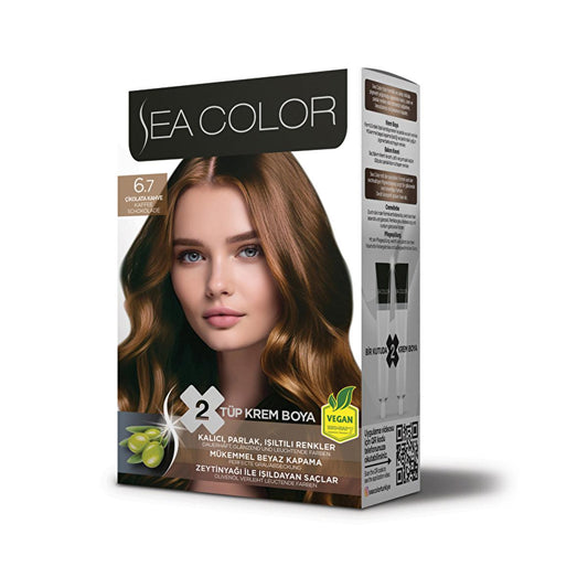 Sea Color Set Hair Dye with Olive Oil - Long-Lasting Hair Color & 100% White Hair Coverage