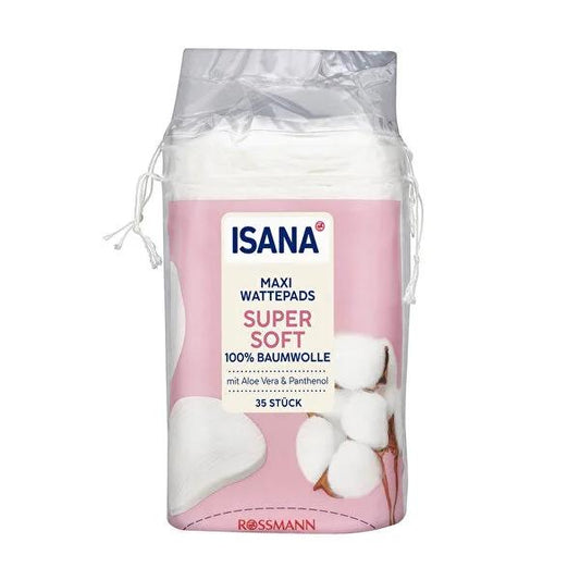 Isana 100% Cotton Aloe Vera Makeup Removal Pads - Gentle Skincare for Natural Beauty