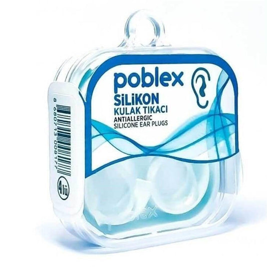 Poblex Silicone Earplugs for Swimming, Travel & Noise Protection - 4 Pack, Hypoallergenic & Waterproof