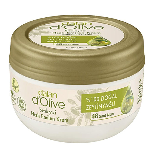 Dalan D'Olive Moisturizing Cream - Olive Oil & Glycerin for Long-Lasting Hydration, Non-Greasy & Fast Absorbing, 10.14 fl oz