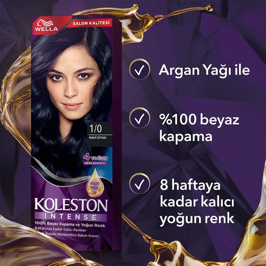 Wella Koleston Intense Hair Dye - Long-Lasting, Moisturizing, 100% Grey Coverage