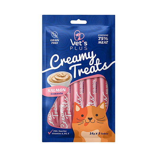 Vet's Plus Salmon Flavored GMO-Free Cat Treats - Rich in Vitamins & Minerals for Coat Health