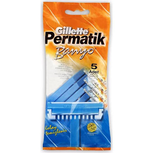 Gillette Permatik 5-Pack Razor Blades for Men - Compatible with Permatik Razors, Shower Safe, Convenient Multi-Pack
