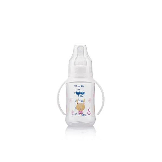 Wee Baby 150ml PP Baby Bottle with Handle for 6-18 Months - Enhances Grip & Natural Feeding Experience