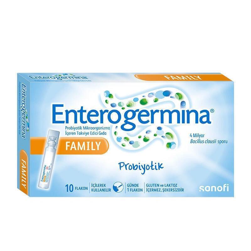 Enterogermina Probiotics Supplement for Family Gut Health Support - 10 Flakon Oral Probiotics