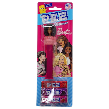 Pez Barbie Dispenser with 3 Candy rolls - Black Hair Barbie