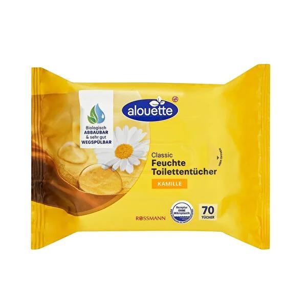 Alouette Chamomile Wet Toilet Paper - Dermatologically Tested, Gentle & Hygienic Flushable Wipes for Sensitive Skin