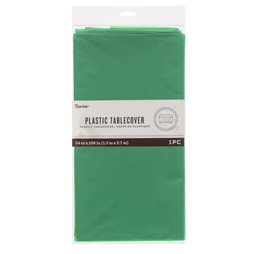 Plastic Table Cover - Rectangle - Emerald Green - 54 x 108 inches