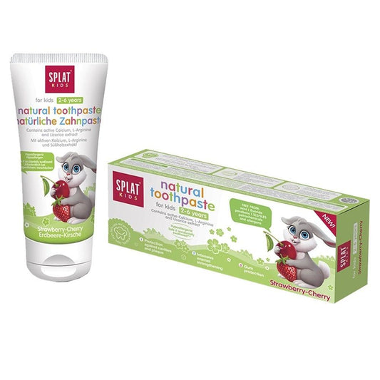 Splat Kids Natural Toothpaste for Children - Strawberry & Cherry Flavor, 50ml, Chemical-Free & Effective