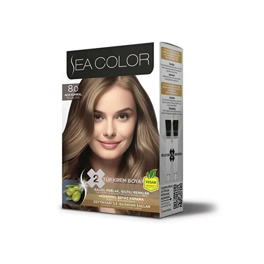 Sea Color Hair Color Kit - Açık Kumral (Light Brown) - Long Lasting Vibrant Hair Dye for Home Use