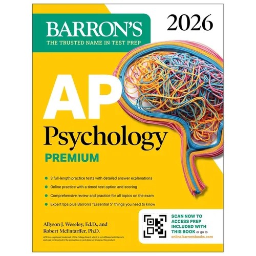 AP Psychology Premium, 2026: Prep Book with 3 Practice Tests + Comprehensive Review + Online Practice - Paperback