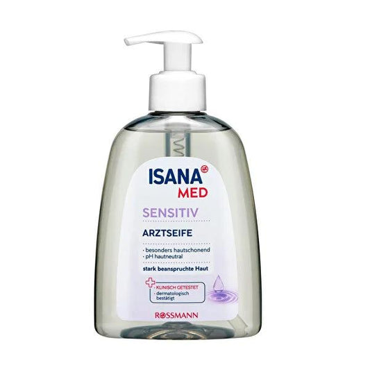 Isana Med: Gentle Moisturizing Liquid Hand Soap for Sensitive Skin - Vegan, pH Balanced, & Dermatologically Tested - Sustainable Recycled Packaging