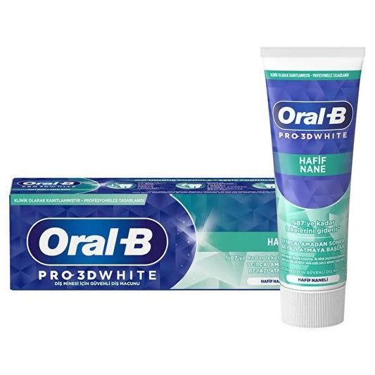 Oral B 3D White Mild Mint Toothpaste - Clinically Proven Whitening & Safe for Enamel