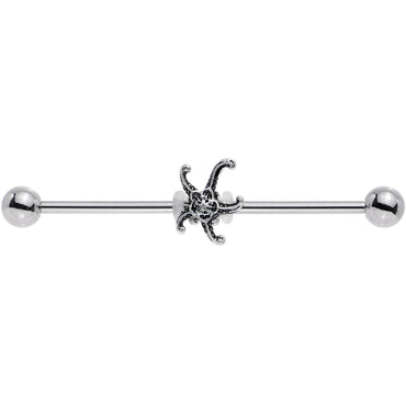 14G Steel Seeing Starfish Industrial Barbell 38mm