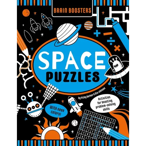 Brain Boosters Space Puzzles (with Neon Colors) Learning Activity Book for Kids: Activities for Boosting Problem-Solving Skills - Paperback