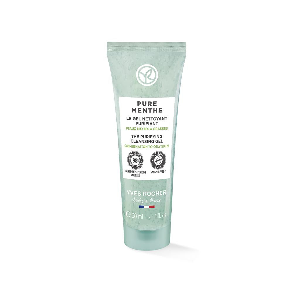 Pure Menthe Facial Cleansing Gel - Deep Pore Cleansing, Matte Finish, Organic Mint - 1.01 fl oz