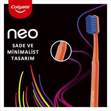 Colgate Colgate Neo Toothbrush - Manual Toothbrush with Dense 2546 Bristles, Medium Hardness, 6 Color Options