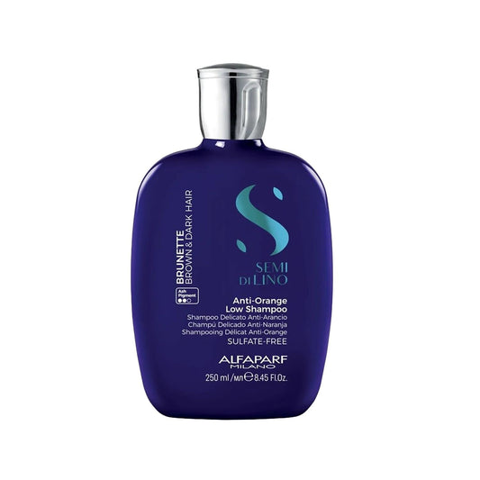 Alfaparf Semi Di Lino Brunette Anti-Orange Shampoo for Brunette Hair - 250ml, Reduces Frizz & Orange Tones