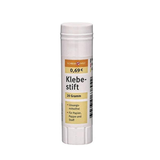 Schreibwelt Craft Glue Stick 20g - Solvent-Free Adhesive for Paper, Cardboard & Fabric - Ideal for School, Office & Crafts