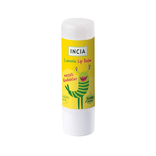 INCIA Kids Lemon Flavored Lip Balm for Children - Moisturizing, Protective, and Fun - 6g