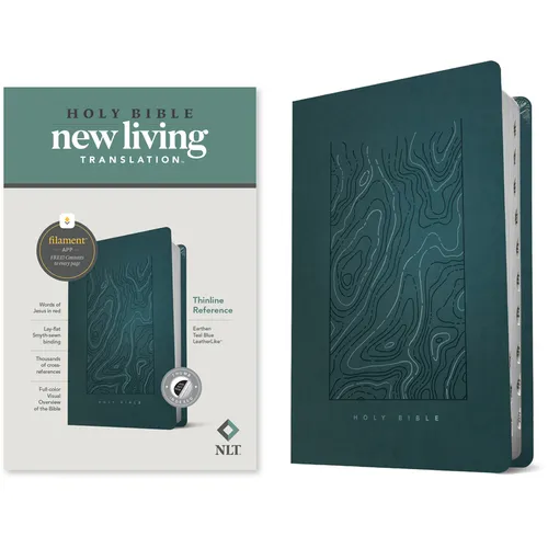 NLT Thinline Reference Bible, Filament Enabled Edition (Red Letter, Leatherlike, Teal Blue, Indexed) - Imitation Leather