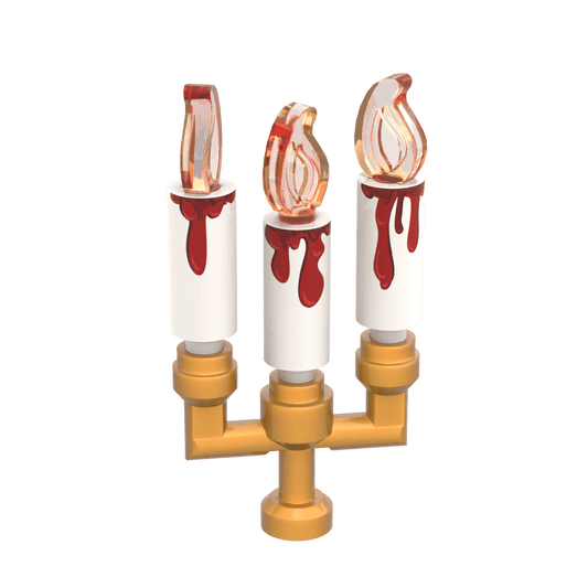 Halloween Candelabra (White) - Custom Printed Minifig Accessory - Made Using LEGO® Parts