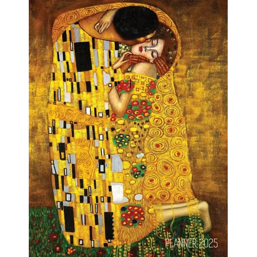 Gustav Klimt Planner 2025: The Kiss Daily Organizer (12 Months) Romantic Gold Art Nouveau Painting Austrian Art Monthly Scheduler - Paperback