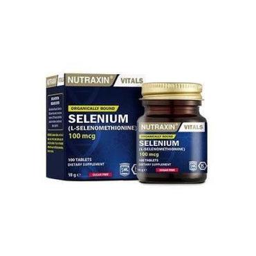 Nutraxin Selenium 100 mcg 100 Tablet Dietary Supplement - Allergen-Free, Gluten-Free, Supports Overall Health
