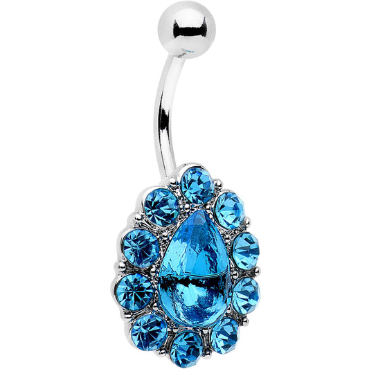 Blue Gem Debutante Drop Belly Ring