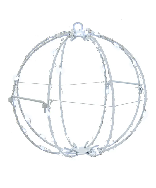 Cool White LED Foldable Metal Sphere - 6 Inch
