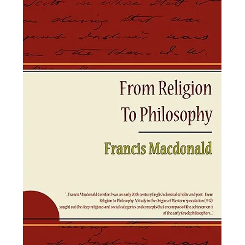From Religion To Philosophy - Paperback