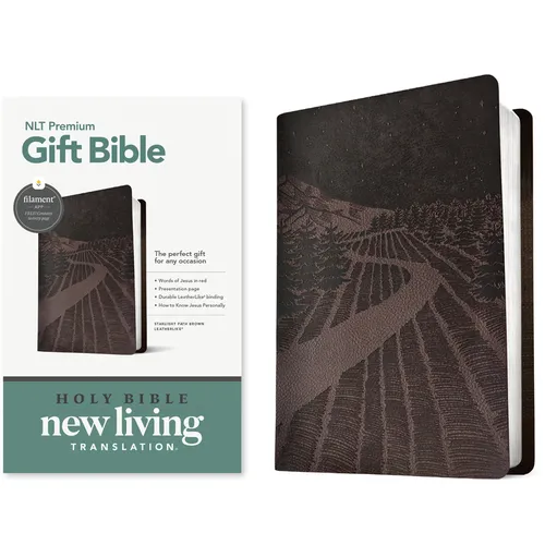 Premium Gift Bible Nlt, Filament Enabled (Leatherlike, Starlight Path Brown, Red Letter) - Imitation Leather