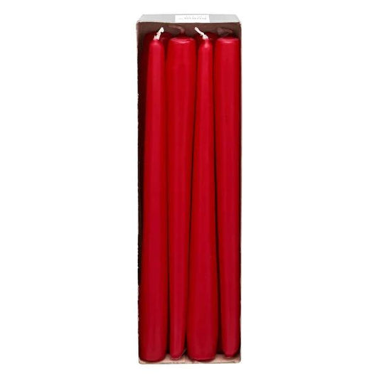 Rubin Licht Red Candles 8-Pack - 9.65 Inches Long, Long-Lasting Ambiance for Home Decor
