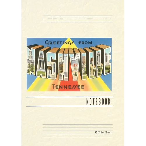 Vintage Lined Notebook Greetings from Nashville, Tennessee - Paperback