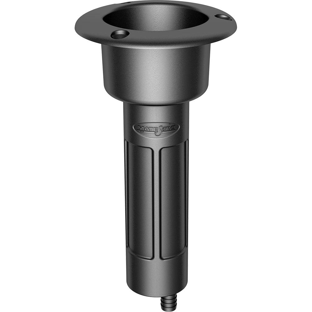 Mate Series Plastic 0 Rod Cup Holder - Drain - Round Top - Black