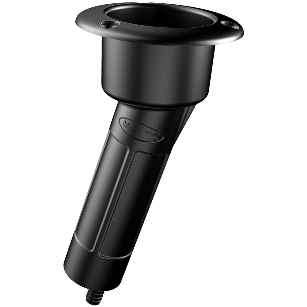 Mate Series Plastic 15 Rod Cup Holder - Drain - Round Top - Black