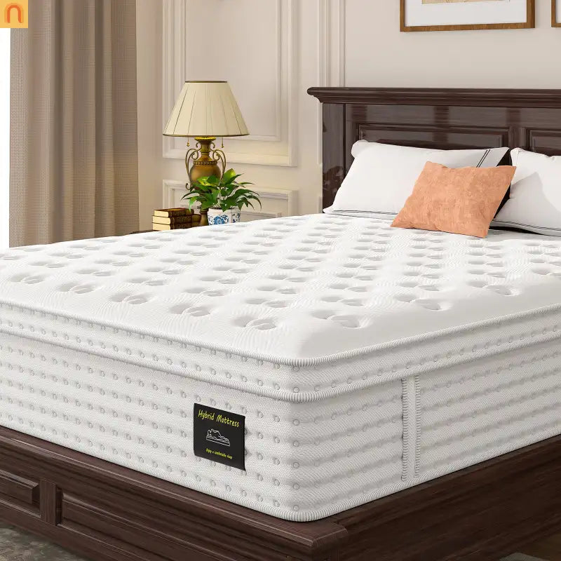 Mattress Hybrid Memory Foam Wrapped Coils 14in Queen Medium Firm
