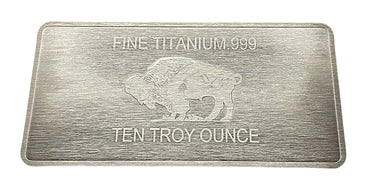 10 Ounce OZ 999 Fine Solid Titanium Precious Metal American Buffalo Bar Ingot Bullion Ti Element Chemistry Proof Mint Coin