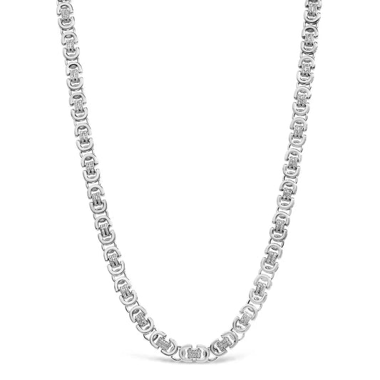Men's Diamond Eternity Station Necklace in Sterling Silver – 2.50 ct