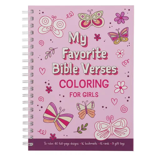 Coloring Book Favorite Bible Verses for Girls Wirebound - Spiral