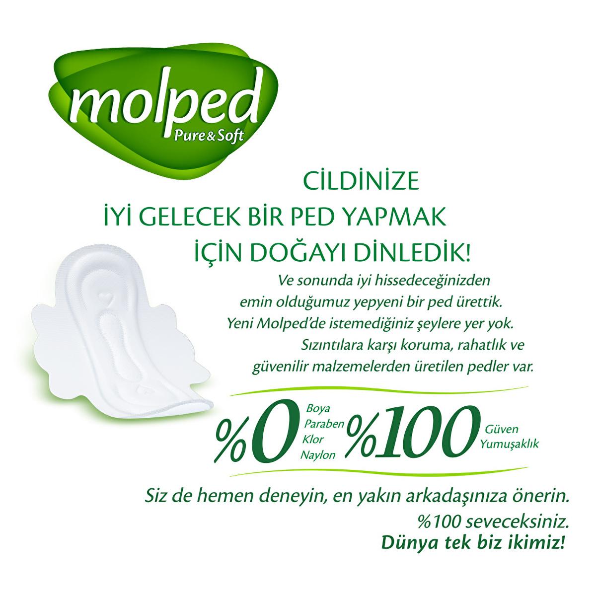 Molped Pure & Soft: Organic Cotton Feminine Hygiene Pads for Sensitive Skin - Hypoallergenic, Dye-Free, and Vegan Menstrual Pads
