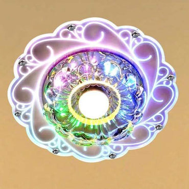 Modern Crystal LED Saving Bright Ceiling Blue Light Lamp Fixture Chandelier