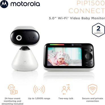 Motorola Baby Monitor PIP1500 Connect - 5" WiFi Video Baby Monitor with Camera (Refurbished)