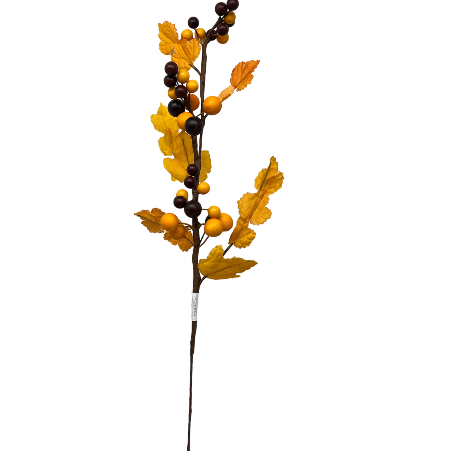 Orange/Burgandy Grape Cluster Spray With Autumn Leaves 15 1/2 Inch