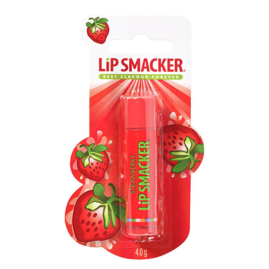Lip Smacker Strawberry Lip Balm - Moisturizing, Flavored, and Portable Lip Care for Dry Lips