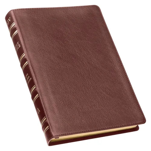 KJV Holy Bible, Thinline Large Print Premium Full Grain Leather Red Letter Edition - Thumb Index & Ribbon Marker, King James Version, Tan - Leather