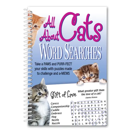 All about Cats Word Searches - Spiral