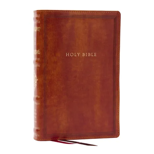 RSV Personal Size Bible with Cross References, Brown Leathersoft, Thumb Indexed, (Sovereign Collection) - Imitation Leather