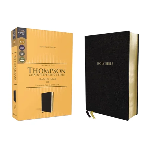 Kjv, Thompson Chain-Reference Bible, Handy Size, European Bonded Leather, Black, Red Letter, Comfort Print - Bonded Leather