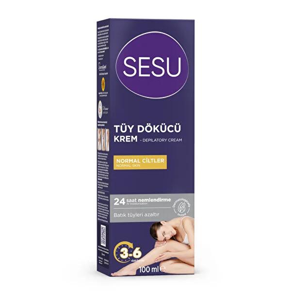 Sesu Hair Removal Cream for Sensitive Skin - Painless, Quick & Dermatologically Tested - 3.38 fl oz